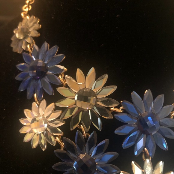 🌸Coach Blue and Clear Flower Bib Necklace - Picture 8 of 8